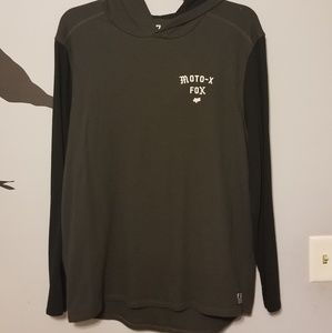 Fox racing henley long sleeve  hooded sweatshirt